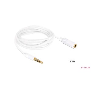 Jack 3.5 - Jack 3.5 - 2.0m hosszabító (4pin, hang+mikrofon) - Delock