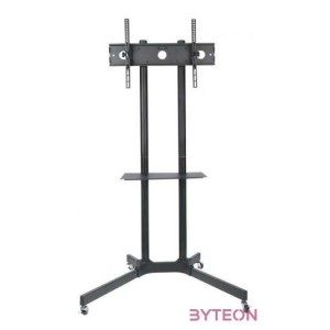 TECHLY Görgethető TV padló állvány, fékezhető kerekekkel, 30-65 maximális kijelző méret, maximálisan 60kg. teherbírás,