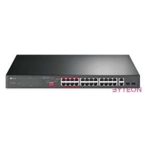 TP-LINK Switch 24x100Mbps (24xPOE)  2x1000Mbps  2xGigabit kombó SFP, TL-SL1226P