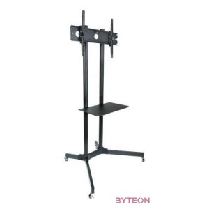 TECHLY Görgethető TV padló állvány, fékezhető kerekekkel, 30-65 maximális kijelző méret, maximálisan 60kg. teherbírás,