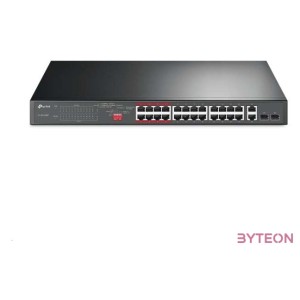 TP-LINK Switch 24x100Mbps (24xPOE)  2x1000Mbps  2xGigabit kombó SFP, TL-SL1226P