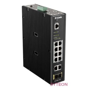 D-Link Ipari Switch 12 Port - 8x1000Mbs PoE  2x1000Mbs  2xSFP  1xRJ45 Console Port - DIS-200G-12PS