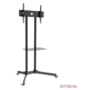 TECHLY Görgethető TV padló állvány, fékezhető kerekekkel, 30-65 maximális kijelző méret, maximálisan 60kg. teherbírás,