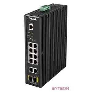 D-Link Ipari Switch 12 Port - 8x1000Mbs PoE  2x1000Mbs  2xSFP  1xRJ45 Console Port - DIS-200G-12PS