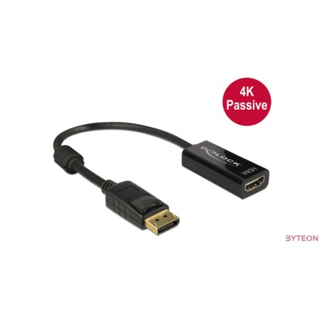 Delock Displayport 1.2 male - HDMI 4K female passzív - Fekete