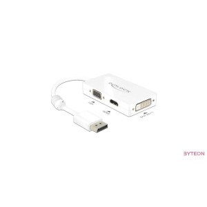 Delock Displayport 1.1 male - VGA , HDMI , DVI  female passzív - Fehér
