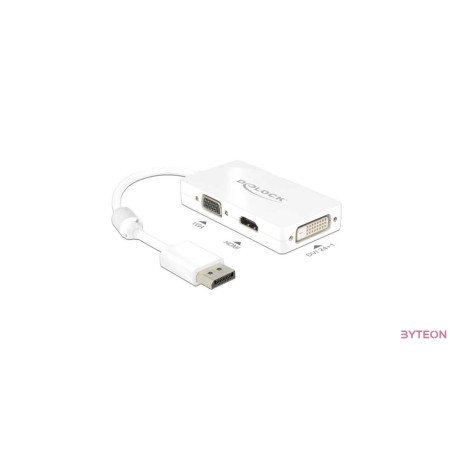 Delock Displayport 1.1 male - VGA , HDMI , DVI  female passzív - Fehér