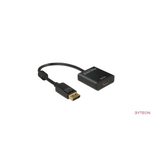 Delock Displayport 1.2 male - HDMI 4K female aktív - Fekete