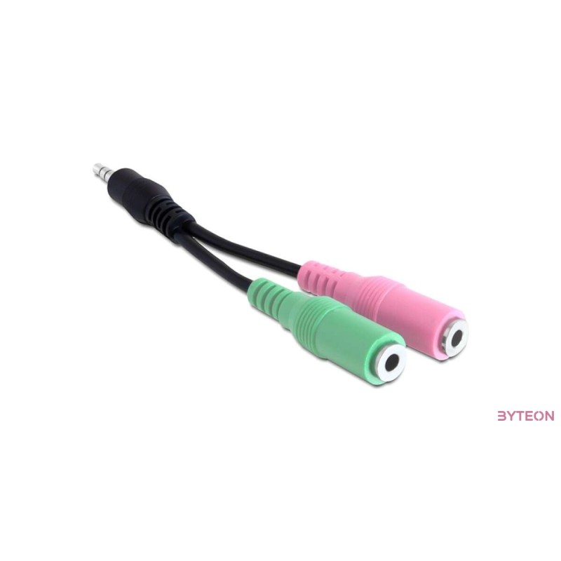 Headset Jack 3.5" 4pin apa - Jack 3.5" 3pin 2x anya (Delock)