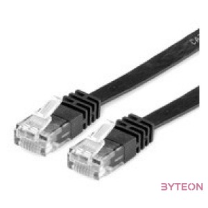 ROLINE Patch kábel VALUE UTP CAT6 lapos kivitel, Fekete 3m