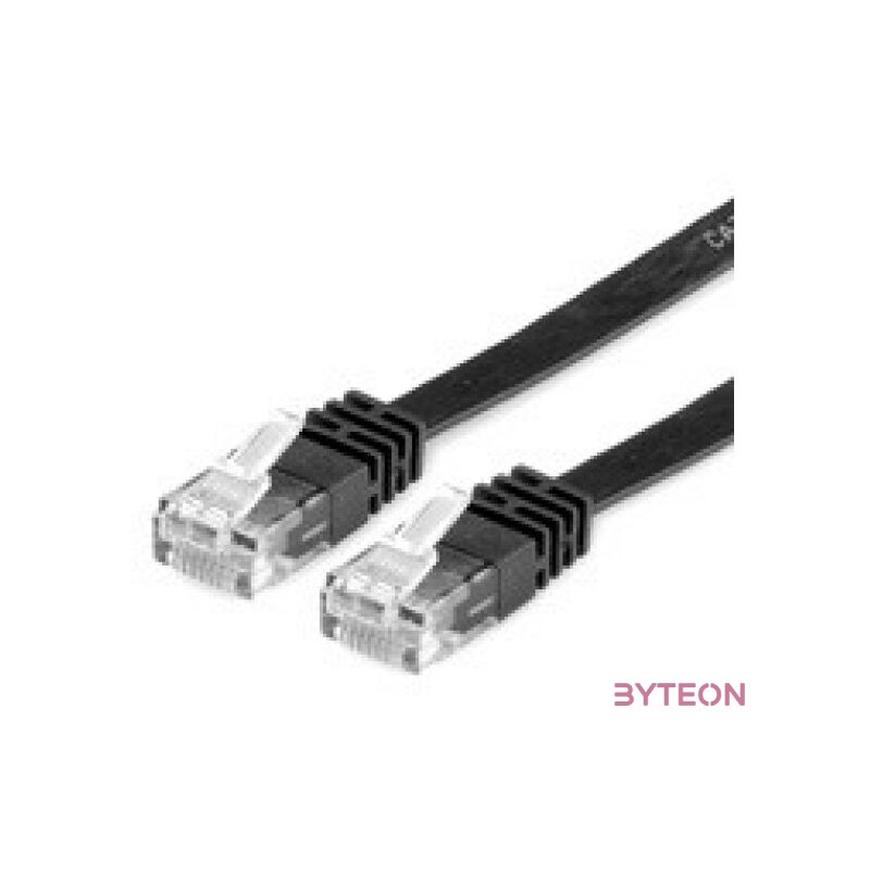 ROLINE Patch kábel VALUE UTP CAT6 lapos kivitel, Fekete 3m