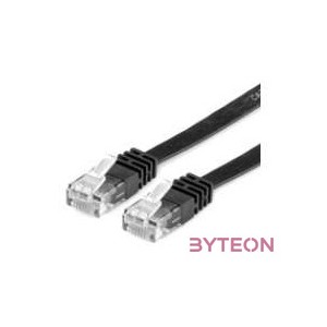 ROLINE Patch kábel VALUE UTP CAT6 lapos kivitel, Fekete 5m