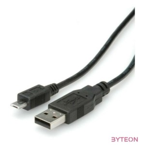 ROLINE kábel USB A Male to MicroUSB B Male 0,8m