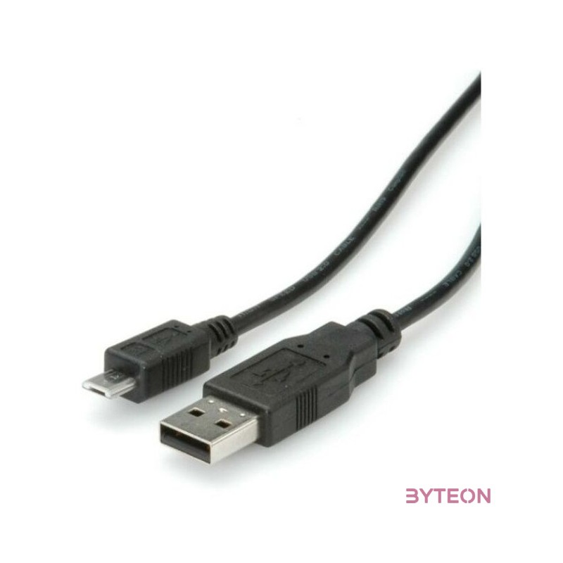 ROLINE kábel USB A Male to MicroUSB B Male 0,8m