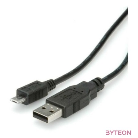 ROLINE kábel USB A Male to MicroUSB B Male 0,8m