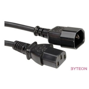 ROLINE kábel, C13 - C14, PC , Monitor, Tápkábel hosszabító 1,8m