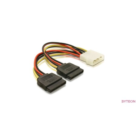 SATA táp 2x apa - Molex táp apa (DeLock)