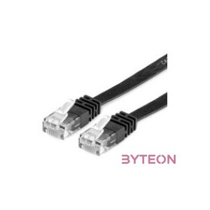 ROLINE Patch kábel VALUE UTP CAT6 lapos kivitel, Fekete 5m