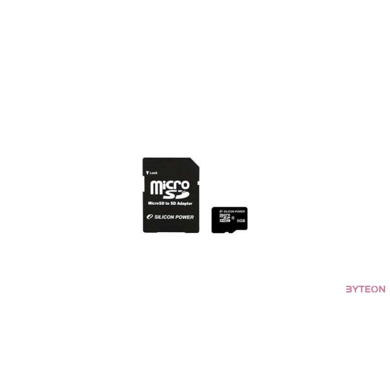 Silicon Power microSDHC 8GB (Class10) SD adapterrel
