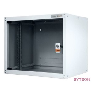 LEGRAND hálózati rackszekrény, 19  7U SZÉL 600 MÉLY 450 MAG 405 szürke egyrészes, üvegajtós készre szerelt MAX 65