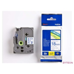 BROTHER szalag TZe-243, Fehér alapon Kék, Laminált, 18mm  0.7, 8 méter