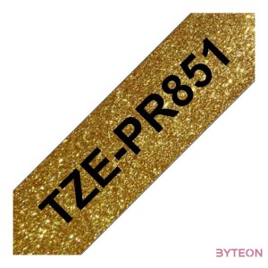 BROTHER Prémium feliratozó szalag TZEPR851, Arany alapon fekete szalag, 24 mm széles, 8m