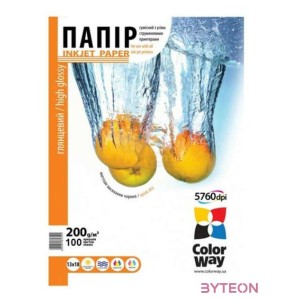 COLORWAY Fotópapír, magasfényű (high glossy), 200 g,m2, 13x18, 100 lap