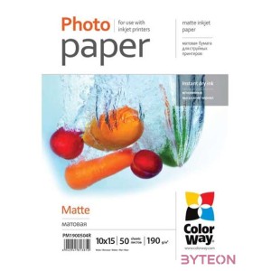 COLORWAY Fotópapír, prémium Matt, 190 g,m, 10x15, 50 lap