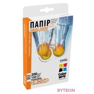 COLORWAY Fotópapír, magasfényű (high glossy), 200 g,m2, 10x15, 100 lap