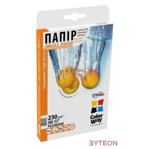 COLORWAY Fotópapír, magasfényű (high glossy), 230 g,m2, 10x15, 50 lap