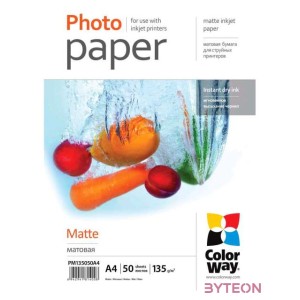 COLORWAY Fotópapír, matt (matte), 135g,m2, A4, 50 lap