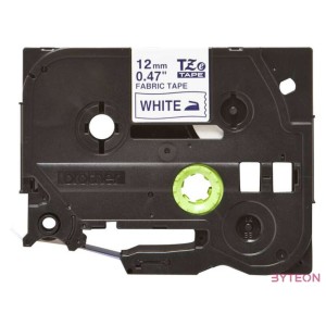 BROTHER szalag TZe-FA3, Fehér alapon Kék, Szövet szalag, 12mm  0.47, 3 méter