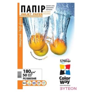 COLORWAY Fotópapír, magasfényű (high glossy), 180 g,m2, 10x15, 50 lap