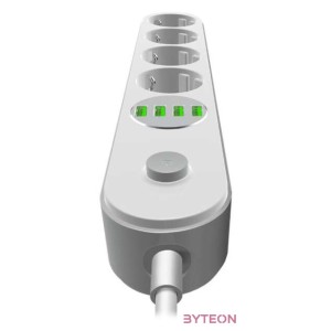 COLORWAY Hálózati elosztó, CW-CHE44W, 4 dugalj, 4xUSB, 2m, fehér