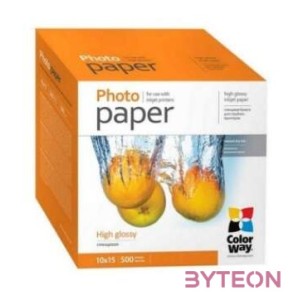 COLORWAY Fotópapír, magasfényű (high glossy), 200 g,m2, 10x15, 500 lap