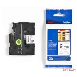BROTHER szalag TZe-N221, Fehér alapon Fekete, Nem laminált, 9mm  0.35, 8 méter
