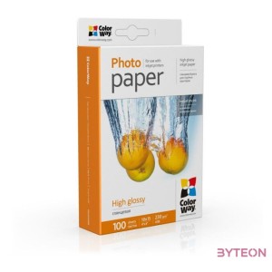 COLORWAY Fotópapír, magasfényű (high glossy), 230 g,m2, 10x15, 100 lap