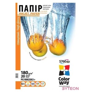 COLORWAY Fotópapír, magasfényű (high glossy), 180 g,m2, A3, 20 lap
