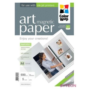 COLORWAY Fotópapír, ART series, fényes hűtőmágnes (ART glossy magnetic), 690 g,m2, A4, 5 lap