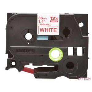 BROTHER szalag TZe-262, Fehér alapon Piros, Laminált, 36mm  1.4, 8 méter