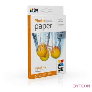 COLORWAY Fotópapír, magasfényű (high glossy), 180 g,m2, 10x15, 50 lap