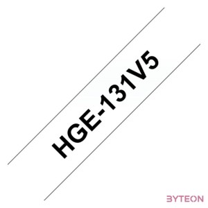 BROTHER szalag HGe-131, Átlátszó alapon Fekete, Nagy sebességű, 12mm  0.47, 8 méter, 5db,csomag