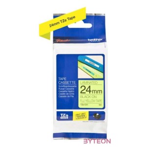 BROTHER szalag TZe-C51, Fluoreszkáló sárga alapon Fekete, Laminált, 24mm  0.94, 5 méter