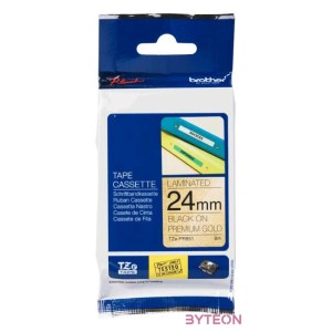 BROTHER Prémium feliratozó szalag TZEPR851, Arany alapon fekete szalag, 24 mm széles, 8m