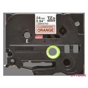 BROTHER szalag TZe-B51, Fluoreszkáló narancs alapon Fekete, Laminált, 24mm  0.94, 5 méter