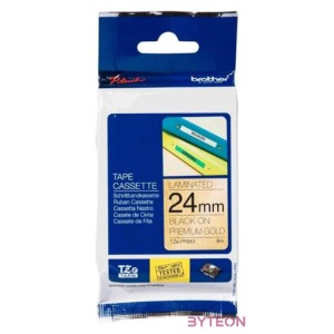 BROTHER Prémium feliratozó szalag TZEPR851, Arany alapon fekete szalag, 24 mm széles, 8m