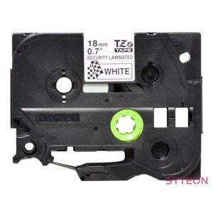 BROTHER szalag TZe-SE4, Fehér alapon Fekete, Biztonsági szalag, 18mm  0.7, 8 méter