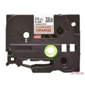 BROTHER szalag TZe-B51, Fluoreszkáló narancs alapon Fekete, Laminált, 24mm  0.94, 5 méter
