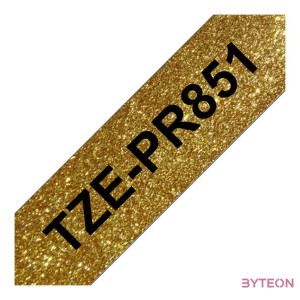 BROTHER Prémium feliratozó szalag TZEPR851, Arany alapon fekete szalag, 24 mm széles, 8m