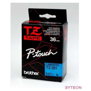 BROTHER szalag TZe-561, Kék alapon Fekete, Laminált, 36mm  1.4, 8 méter
